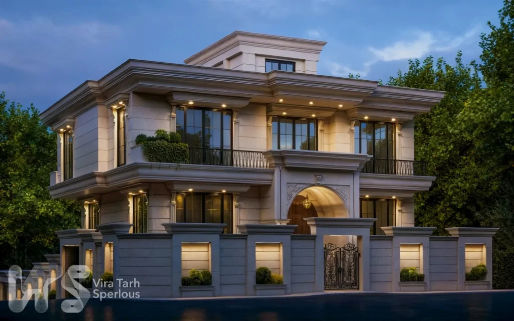 طراحی ویلا تریبلکس کلاسیک در بومهن3 طراحی ویلا تریبلکس کلاسیک در بومهن