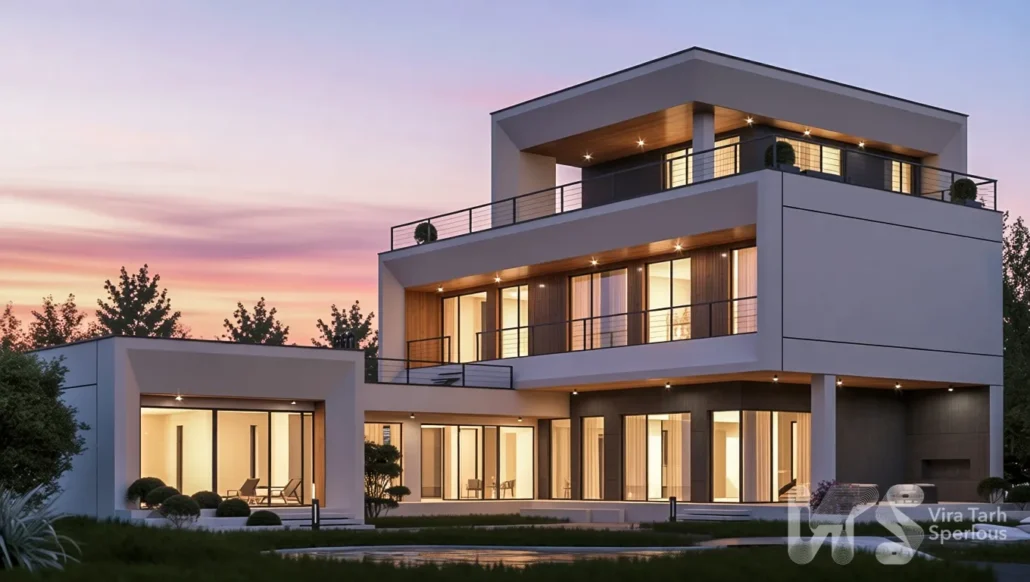 طراحی ویلا دوبلکس مدرن در آبیک طراحی ویلا دوبلکس مدرن در آبیک