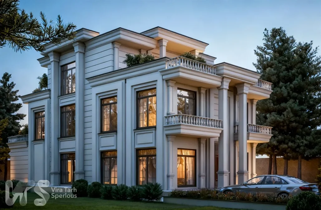 طراحی ویلا دوبلکس کلاسیک در اسبچین1 نمونه طراحی ویلا دوبلکس کلاسیک در اسبچین