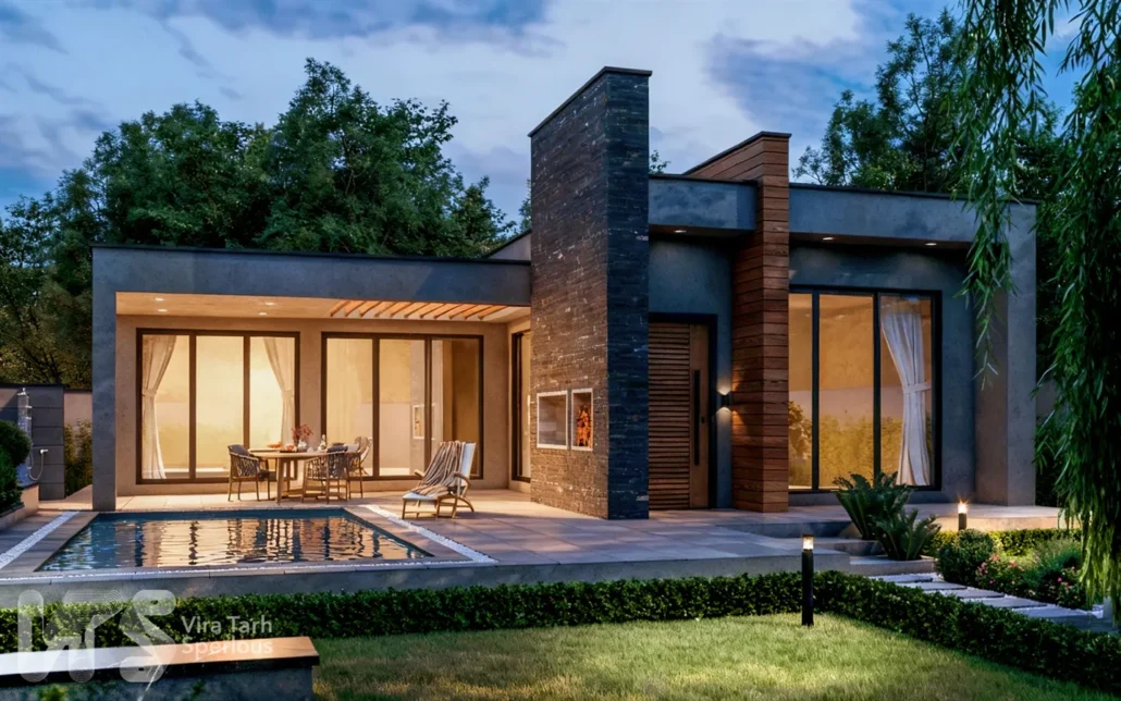 طراحی ویلا فلت مدرن در حاجی آباد2 طراحی ویلا فلت مدرن در حاجی آباد