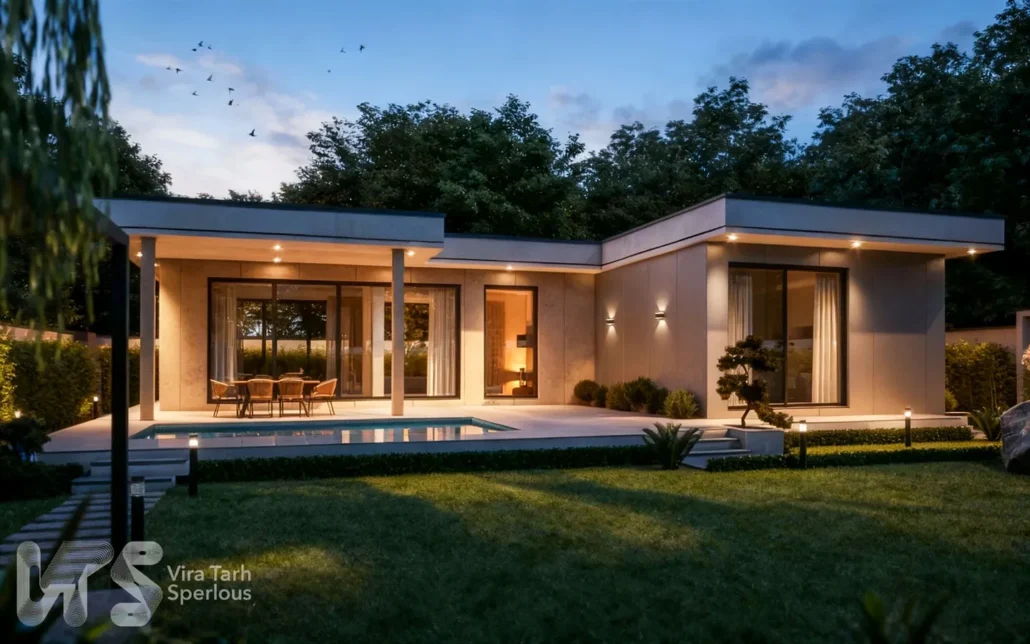 طراحی ویلا فلت مدرن در ماهدشت پروژه طراحی ویلا فلت مدرن در ماهدشت