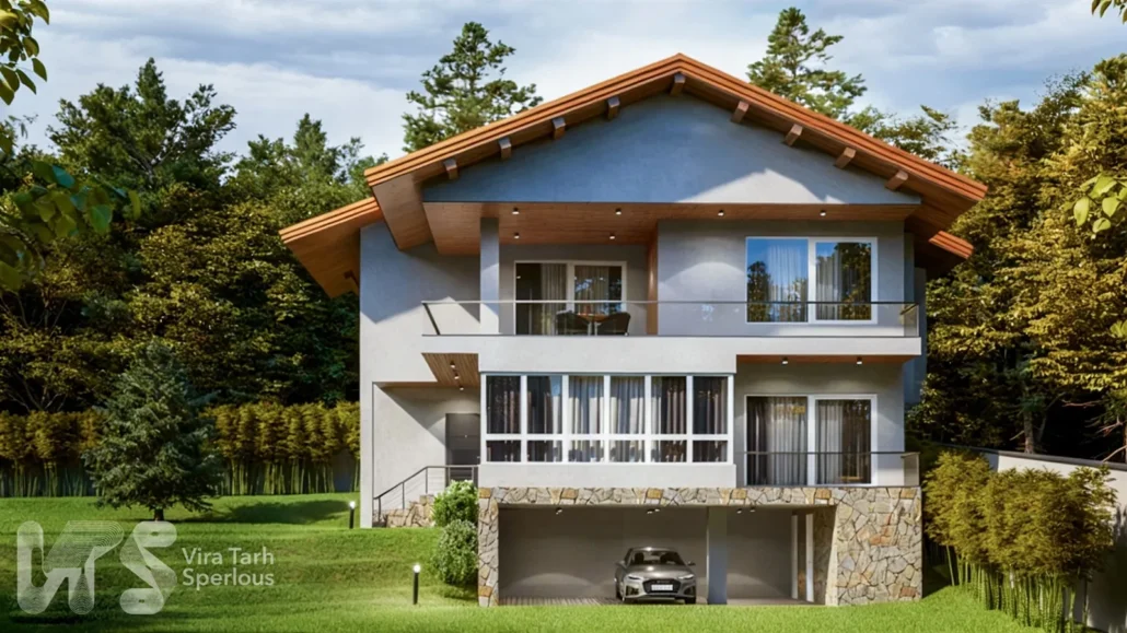 طراحی ویلا تریبلکس روستیک در سی دشت6 طراحی ویلا روستیک در سی دشت