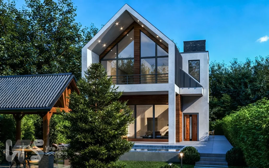 طراحی ویلا تریبلکس روستیک در فیروزکوه2 طراحی ویلا تریبلکس روستیک در فیروزکوه
