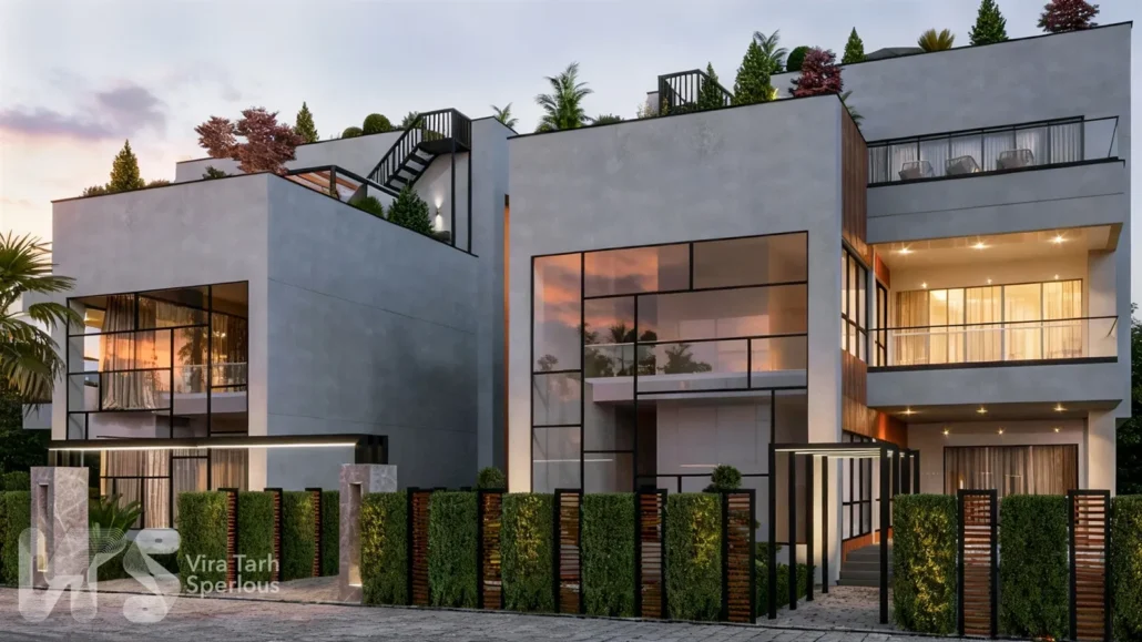 طراحی ویلا تریبلکس مدرن در نوشهر نمونه طراحی ویلا تریبلکس مدرن در نوشهر