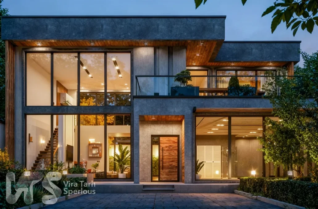 طراحی ویلا دوبلکس مدرن در سهیلیه کرج نمونه طراحی ویلا دوبلکس مدرن در سهیلیه کرج