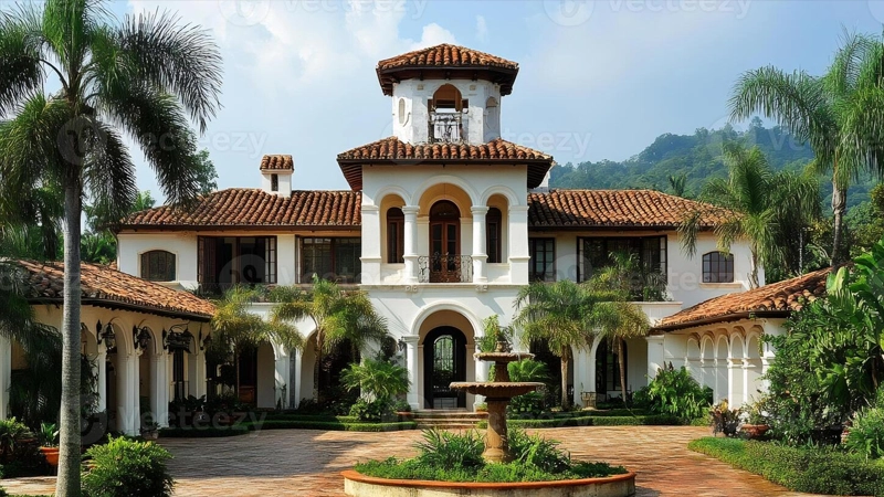 spanish villa design04 طراحی محوطه ویلا سبک اسپانیایی